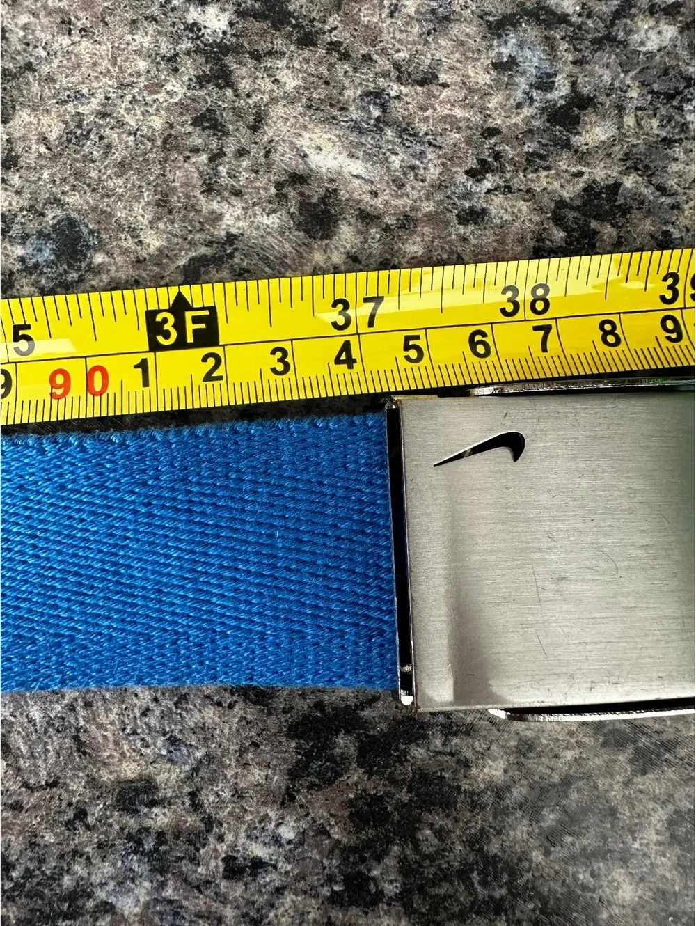 Nike Blue Canvas Belt with Metal Buckle Athletic Golf Activewear 37”
